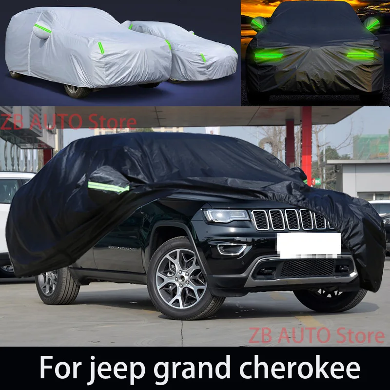 

Для Jeep Grand Cherokee, уличные защитные чехлы для автомобиля, снежный чехол, солнцезащитный козырек, водонепроницаемый, пылезащитный, внешние автомобильные аксессуары