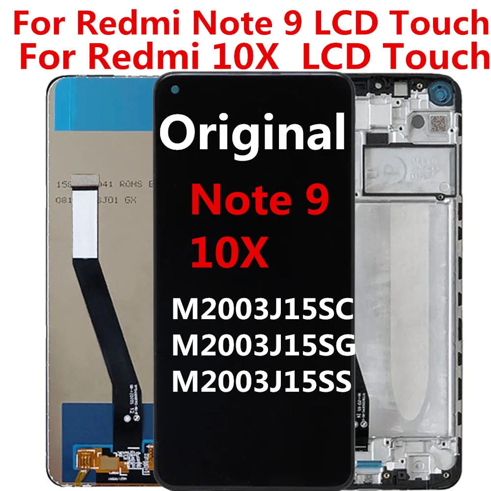 

ЖК-дисплей 6,53 дюйма для Xiaomi Redmi Note 9, сменный ЖК-экран для Redmi 10X, 4G, M2003J15SG, запчасти для M2003J15SC, оригинал