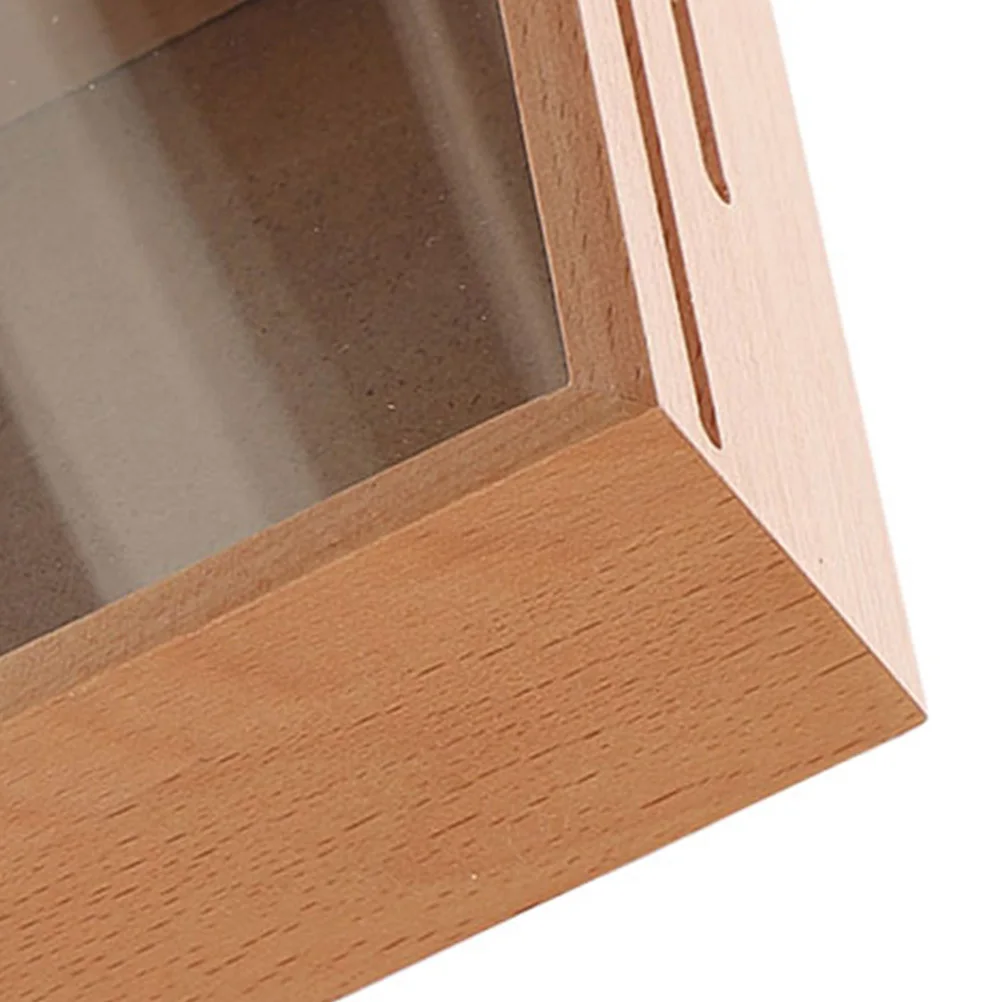 إطار صور خشبي من Piggy Bank، صندوق توفير العملات المعدنية المتين المدمج لديكور المنزل والمكتب، وبنوك العملات المعدنية #4