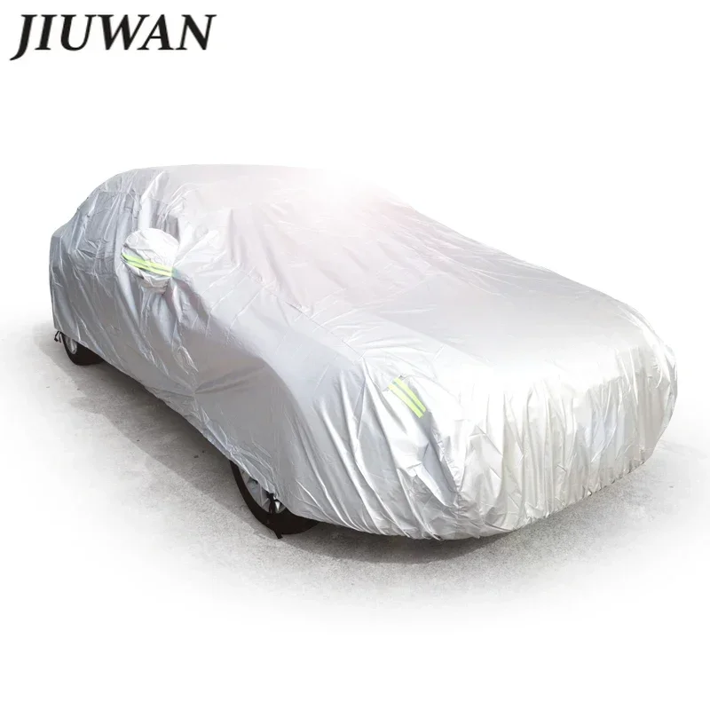 Universal Full Car Covers Snow Ice Dust Sun UV Shade Cover Foldable Light Silver Size S-XXL Auto Car Outdoor Protector Cover