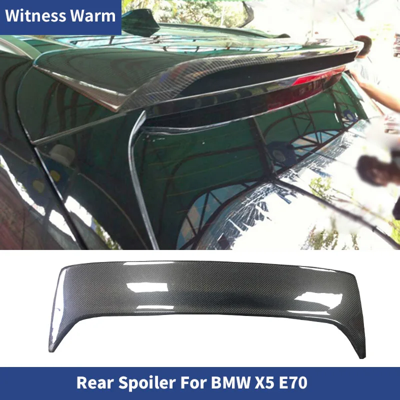 for Bmw E70 X5 High Quality Frp Unpainted / Carbon Fiber Rear Roof Spoiler Top Lip Wing Car Body Kit 2007-2013