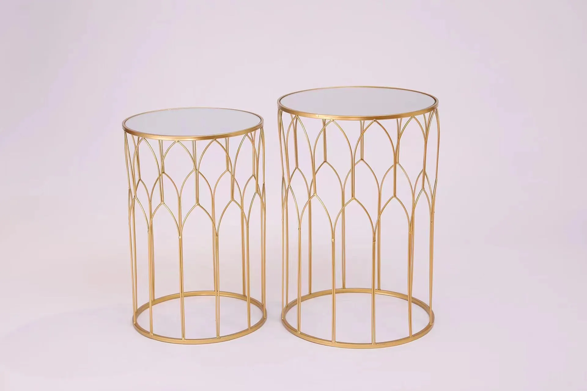 Round living room wrought iron coffee table set entrance tea table round table