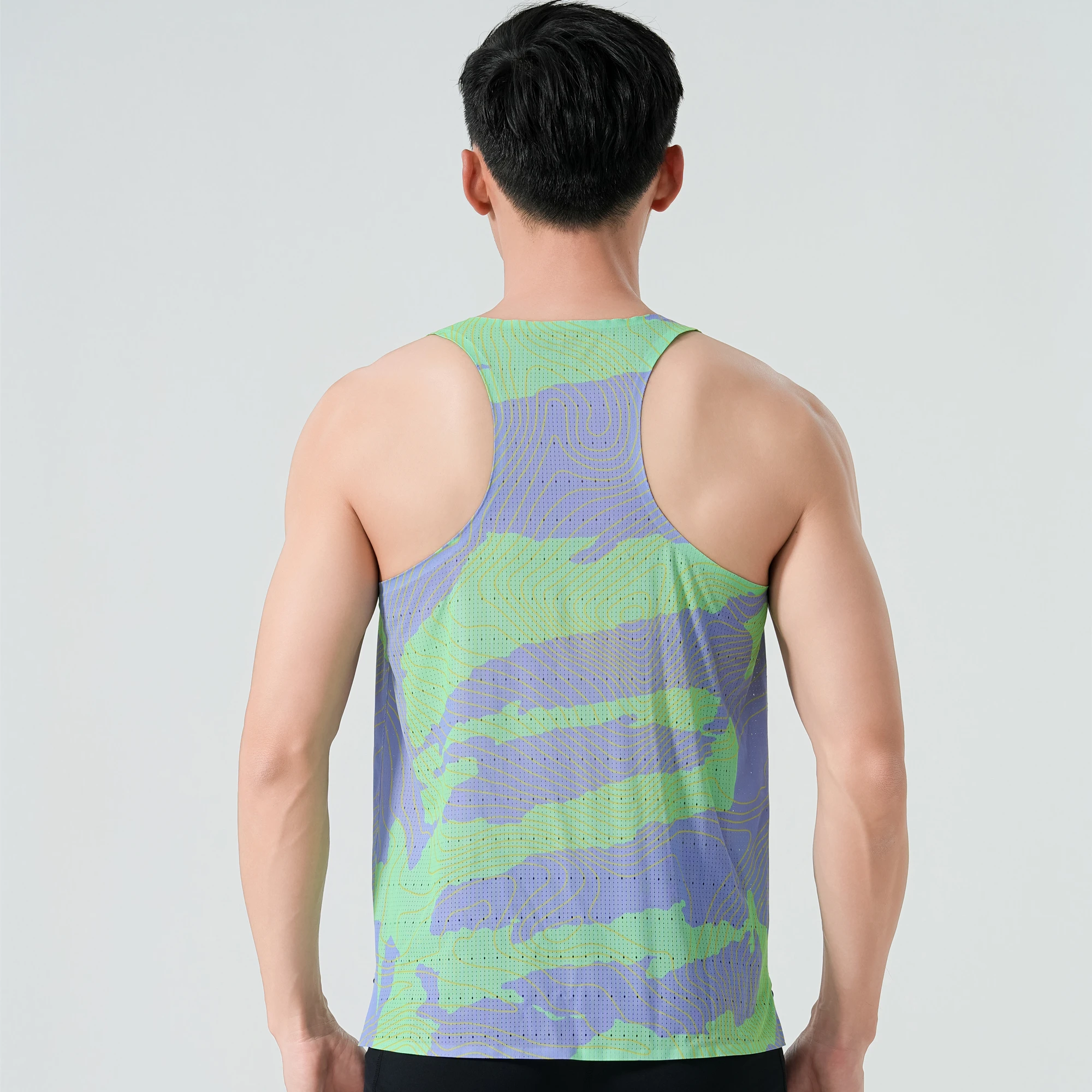 Mens Marathon Lightweight Running Vests Tank Top Outdoor Sport Kit GYM Fitness Sleeveless Shirts Clothing Quick-Dry Breathable