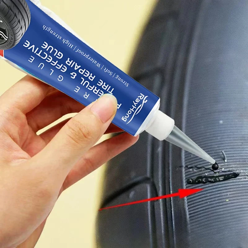 

50ml Car Tire Repair Glue Strong Black Rubber Adhesive Wear-resistant Non-corrosive Instant Repair