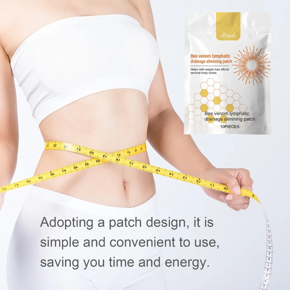 10PCS Bee Venom Lymphatic Drainage Patches Fast Burning Fat Detox Belly Slimming Patch Navel Abdominal Slimming Patches