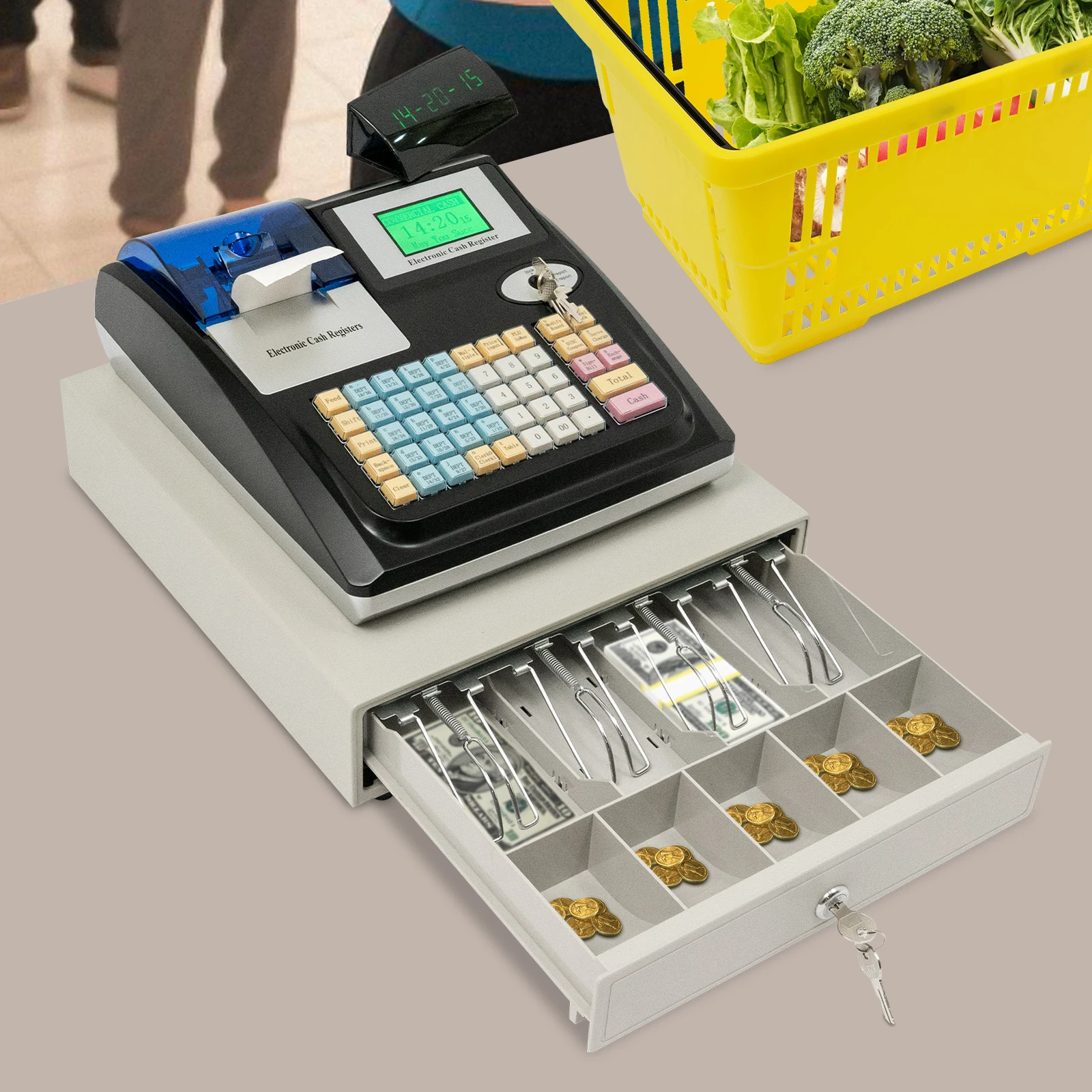 Immagine 3: Registratore di cassa elettronico Registratore di cassa per vendita al dettaglio Terminale self-service per supermercati Robusto e durevole per negozi di piccole imprese