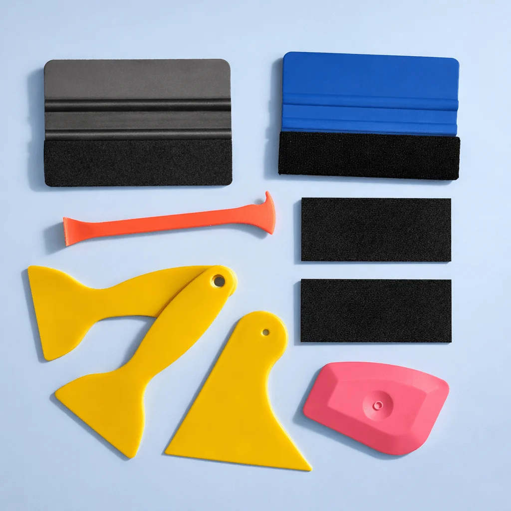 9pcs for Installing car Window Tint Including a Felt Edge Squeegee Card Kit Trim Removal Lever Corner Scraper Tools