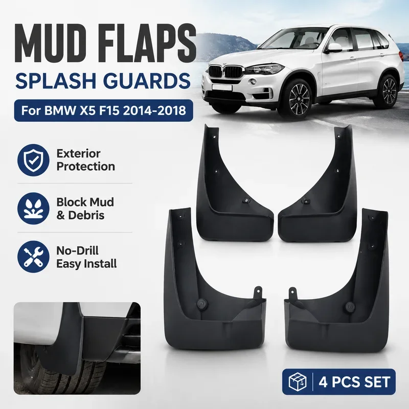 Mud Flaps For BMW X5 F15 2014-2018 4Pcs Mud Flaps Splash Guards Front&Rear Wheel Fender Mudguards Car Exterior Protection Parts