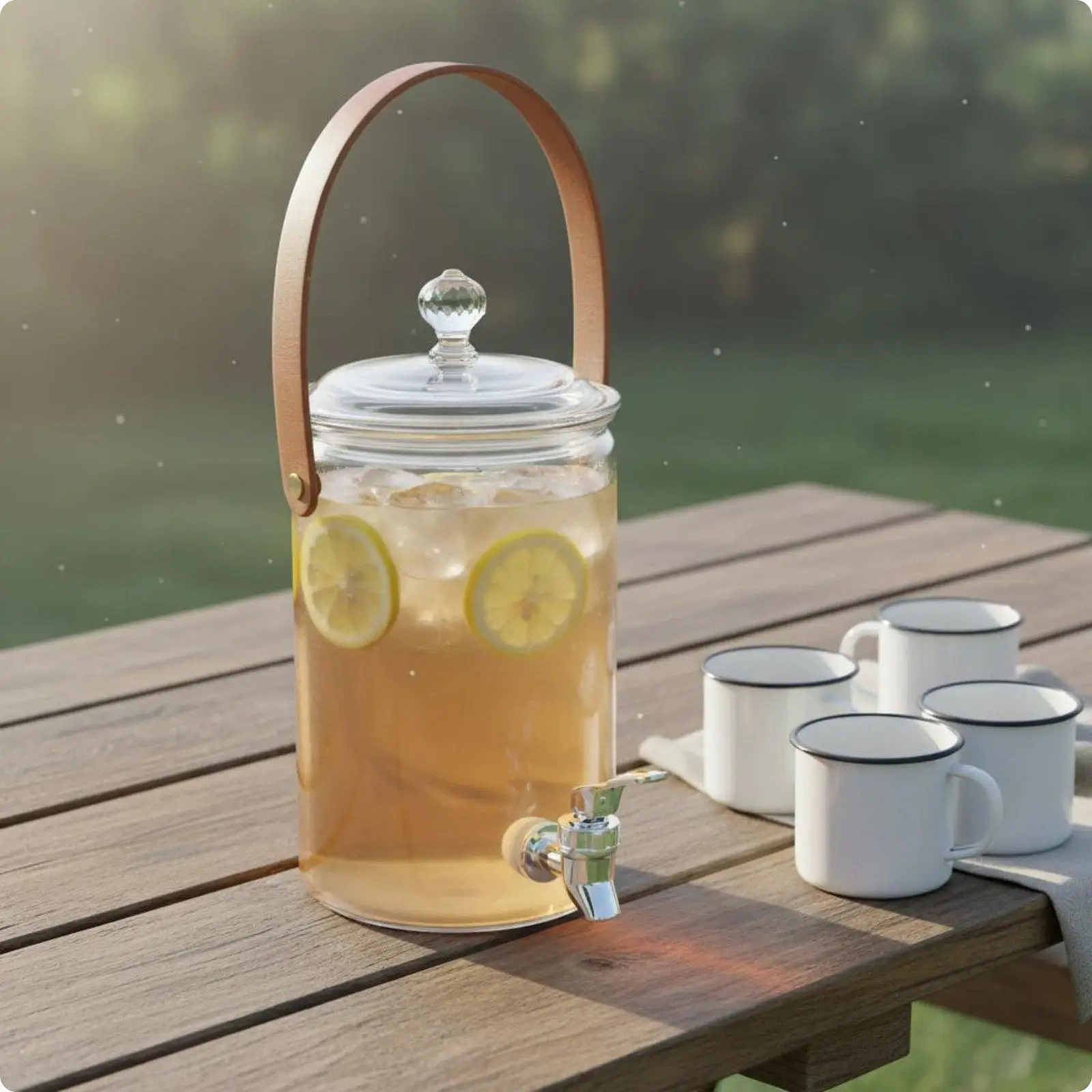 Beverage Dispensing Jug for Cold Drinks Large Spout Fruit Infuser Dispenser for Kitchen Party Outdoor