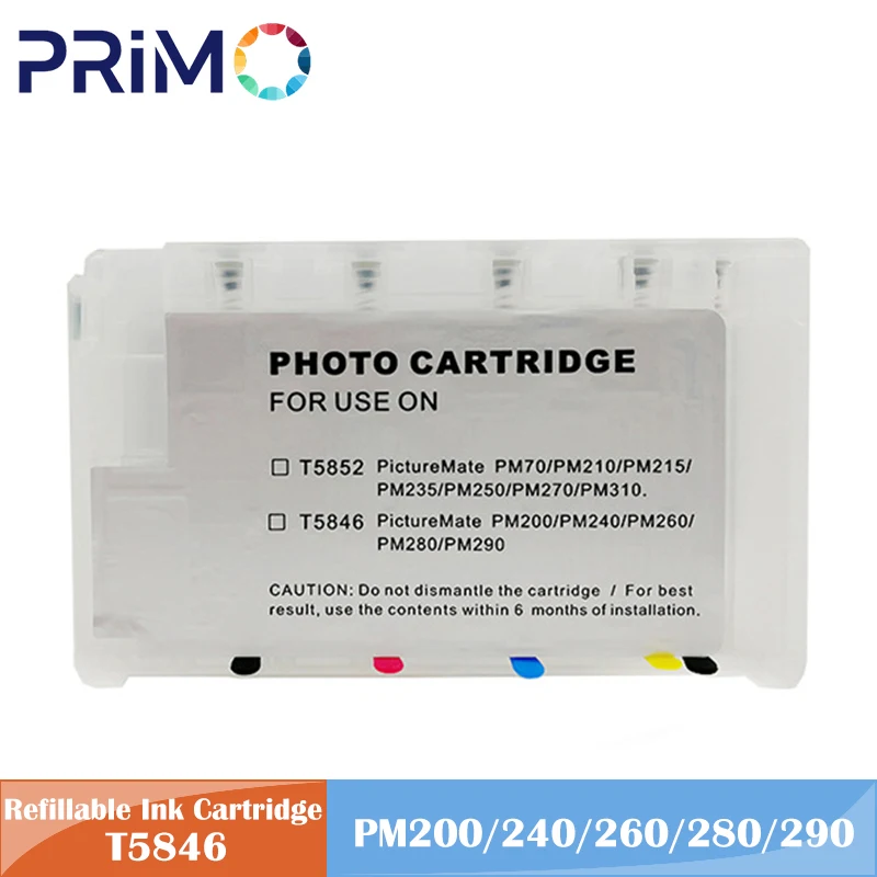 

T5846 E5846 T-5846 E-5846 Многоразовый картридж ARC чип для Epson PictureMate PM200 PM240 PM260 PM280 PM290 PM225 PM300