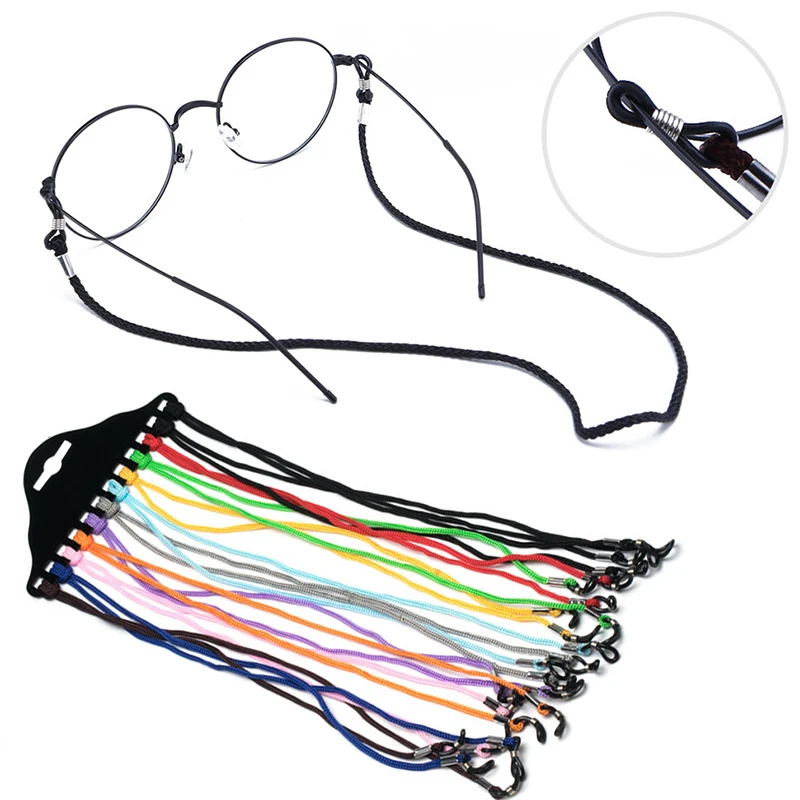 12pcs/lot Adjustable Black Color Neck Cord Strap String Landyard Holder For Eyeglass Glasses Sunglasses