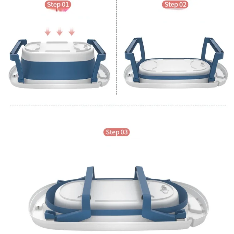 Baby Foldable Large Bathtub 0-6 Kids Can Sit and Lie Bath Tub Convenient Folding Bathroom Barrel Non-slip Cushion Bath Bucket