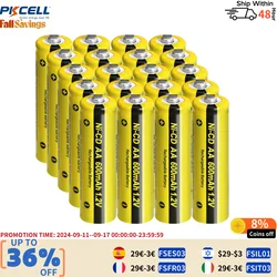 Batería recargable AA de 1,2 V, tamaño 2A, NICD, 600mAh, para césped al aire libre, luz Solar, canalón, jardín, valla, pared, lámpara Solar Led