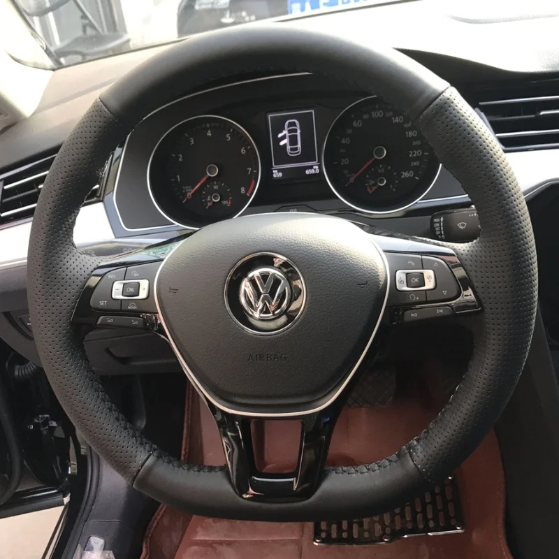 Customized For Volkswagen Golf 8Rline Tuang X New Passat CC Lamando Tiguan L Magotan Hand-sewn Anti-skid Steering Wheel cover