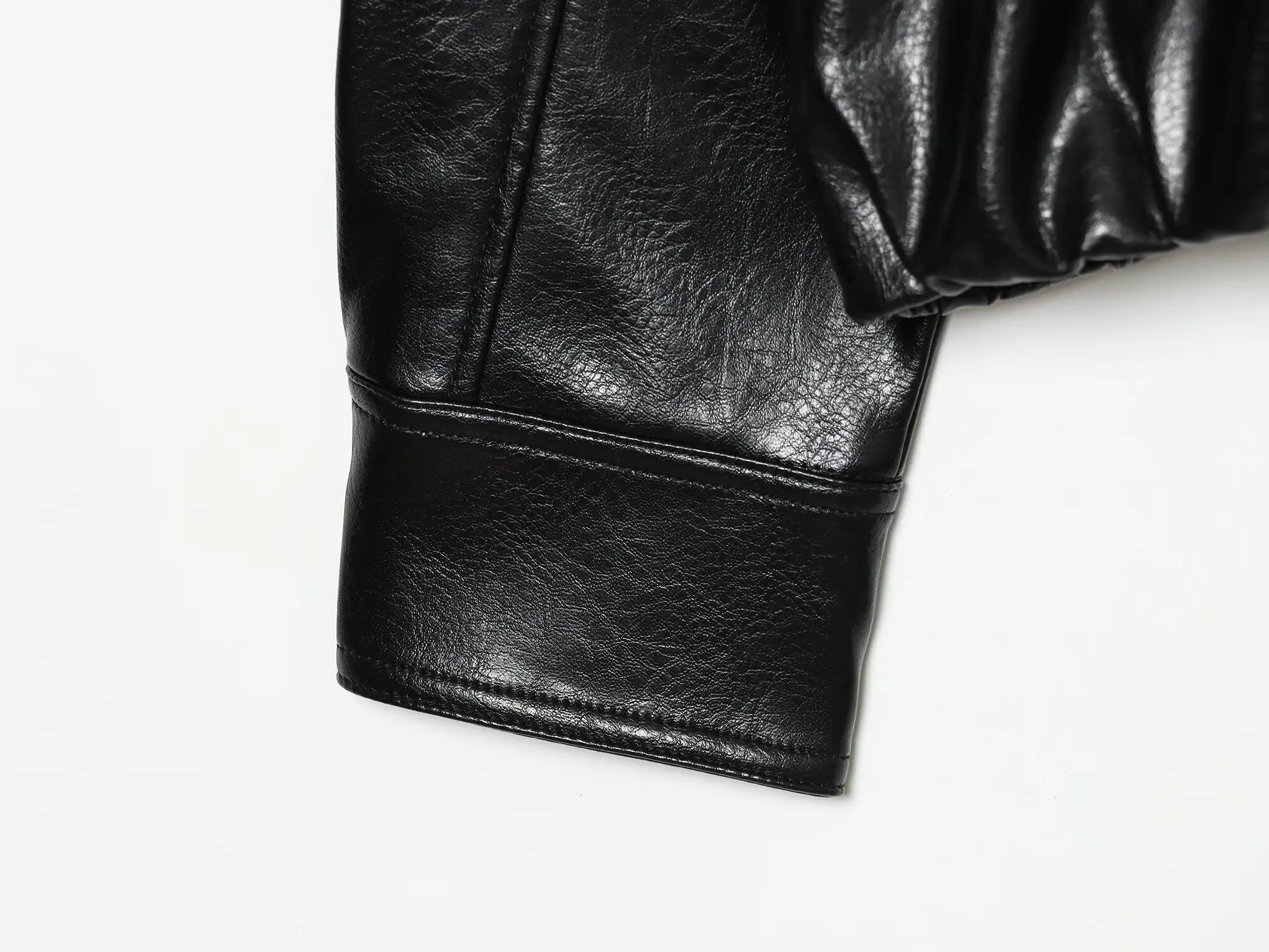 BSAY Damen Neue Kunstleder-Bomberjacke mit Stehkragen, Lose Geschnittene Oberbekleidung, Outdoor-Pendlerstil, Herbst-Winter-Freizeitjacke – Detail 9