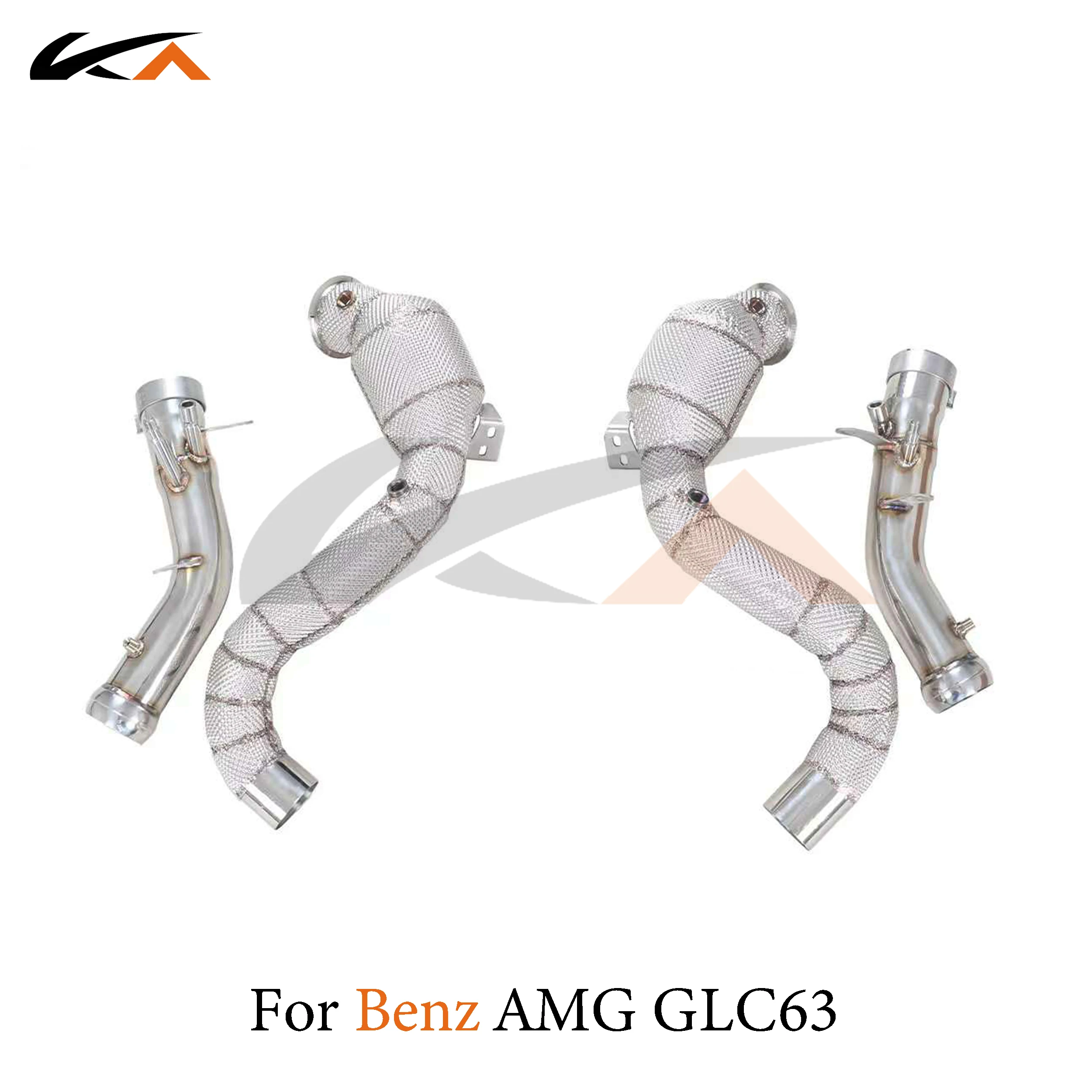 KA Tuning exhaust system header stainless downpipe for Mercedes-Benz AMG GLC63 4.0T axle pipe performance catalysis heat shield