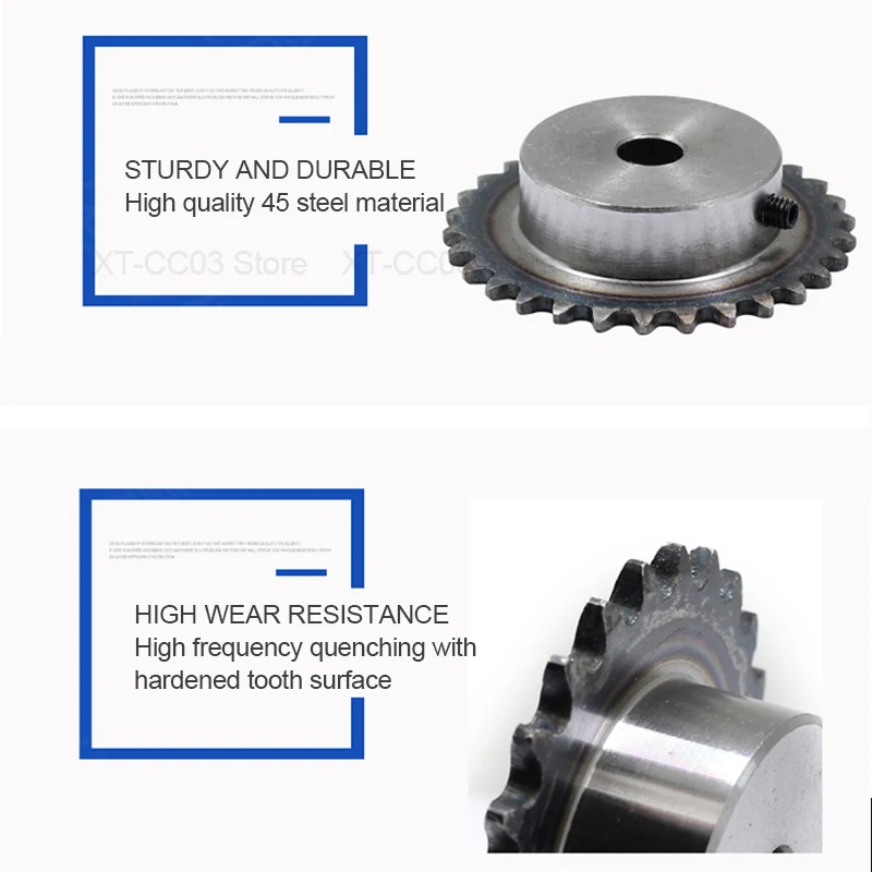 1Pcs 04C Sprocket 10-25 Teeth 45# Steel Quenching General-purpose Motor Gear Pitch 6.35mm Roller Dia 3.3mm for Chain 25H/04C