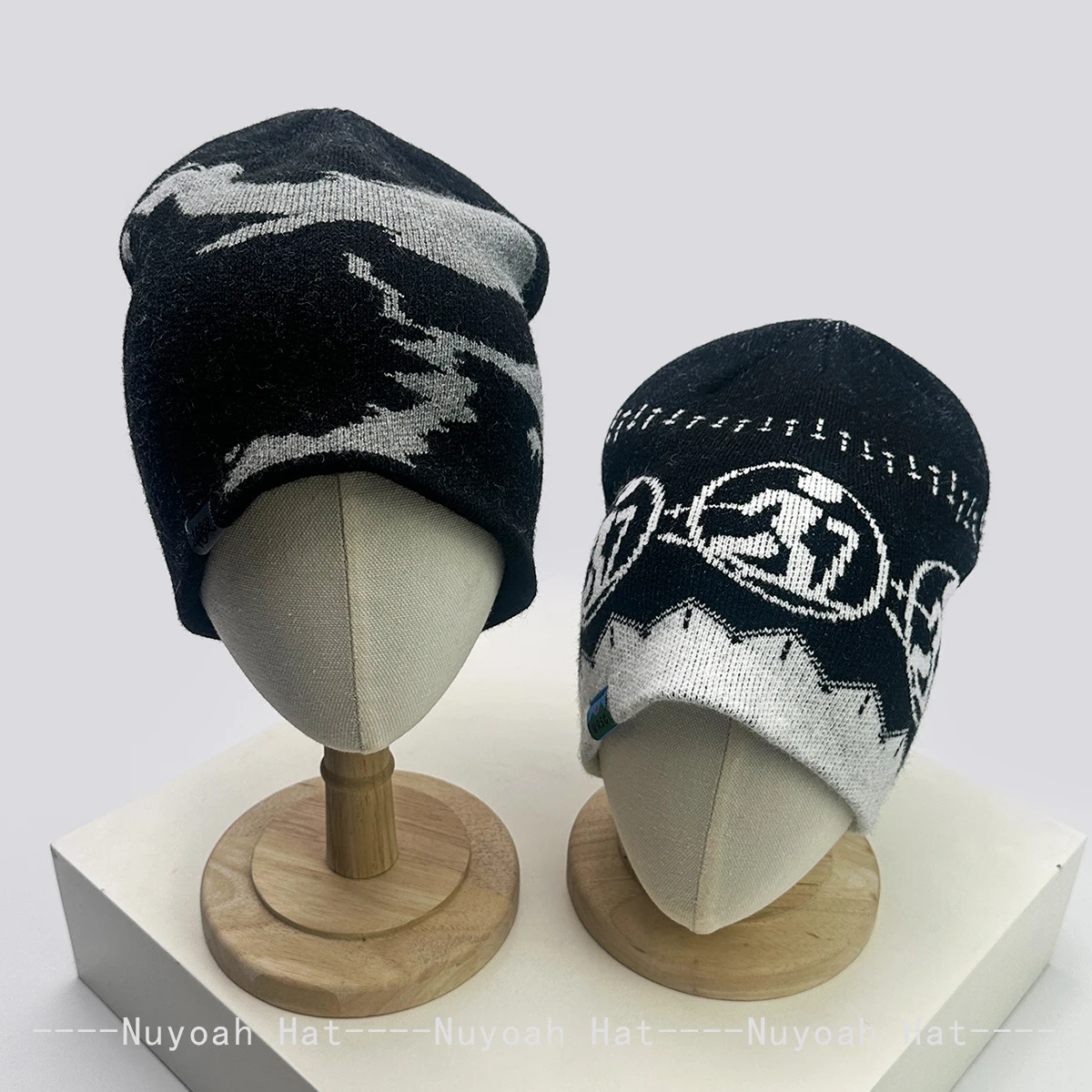 Novos homens mulheres americanos jacquard skates vortex chapéus de malha quente hip-hop moda retro gorros casuais versátil rua ins