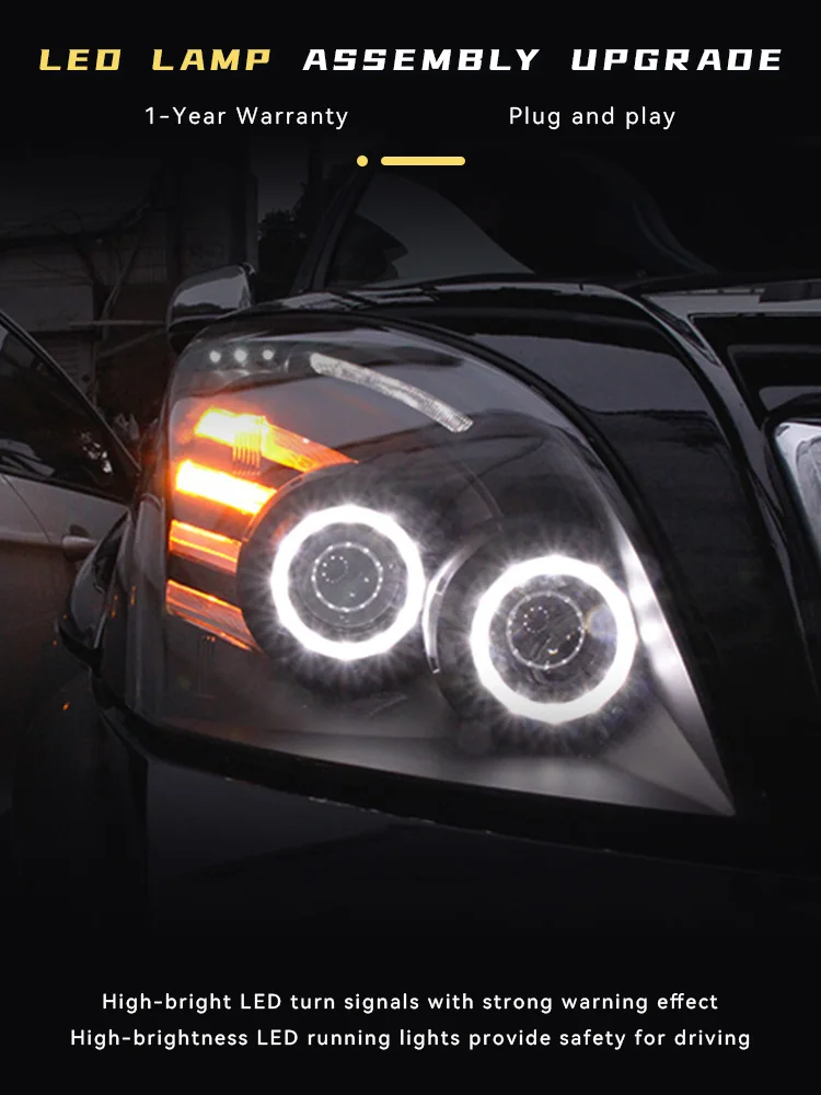 Headlights For Toyota Prado LC120 2003-2009 LED New Design Head Light Upgrade DRL Bi Xenon Front Lamp Projector Lens Accessories