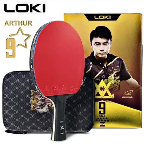 Imagen 1 del producto Raqueta de tenis de mesa LOKI 9 estrellas profesional 5 + 2 carbono 6/7/8/9 estrellas paleta de Ping Pong Ultra ofensiva con gomas adhesivas