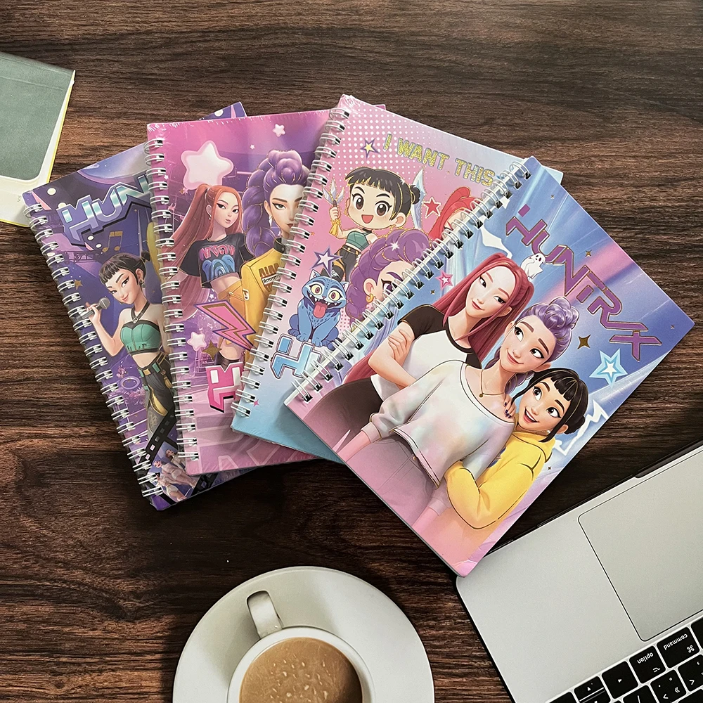 مجموعة دفاتر الملاحظات Kpop Demon Hunter Anime - مجلة مذكرات لطيفة ملفوفة للطلاب اللوازم المكتبية هدية عشوائية 1/2/4 قطعة #5