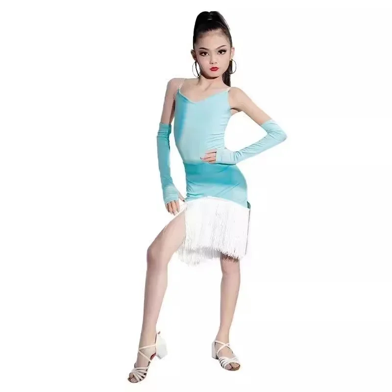 

New Spring And Summer Girls Latin Dance Dress Professional Provisions Of Competition Clothes Less Children's Performance