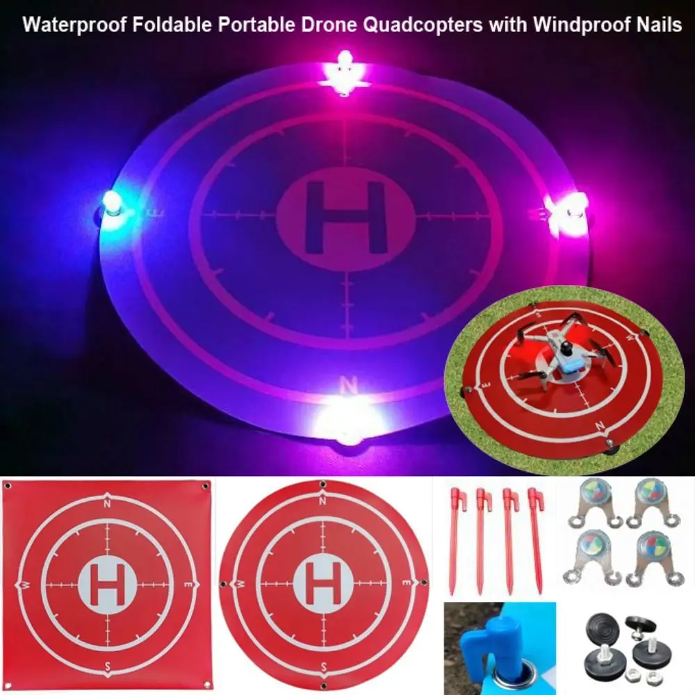 

Водонепроницаемый складной портативный RC коврик для квадрокоптеров с ветрозащитными гвоздями 60*60 см для парковки квадрокоптера