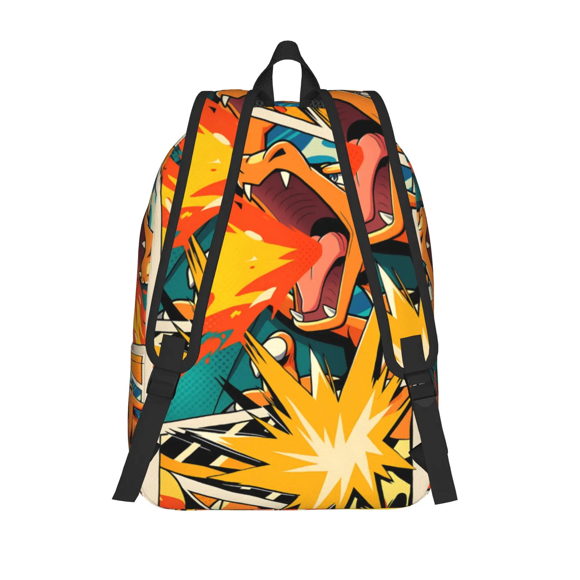 Fashion Pokemon Theme Charizard Fire Blast Backpack  Mochilas Casual Camping Sturdy Shoulder Rucksack
