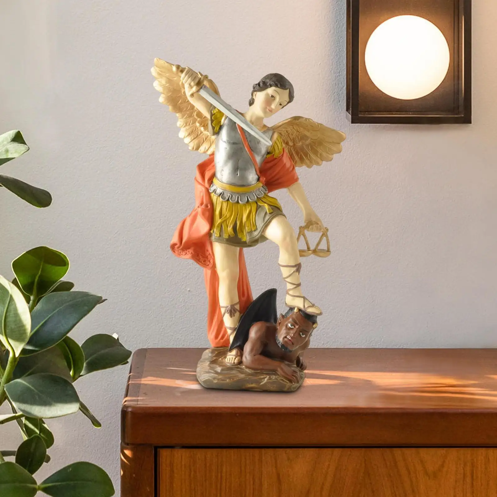 29cm ST Michael Figurine Religious Collection Resin for Office Desktop