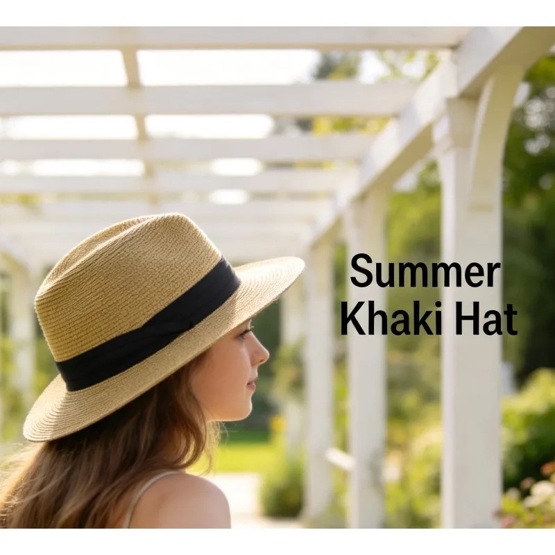 Panama Straw Hat Foldable Wide Brim Sun Protection Beach Cap for Men