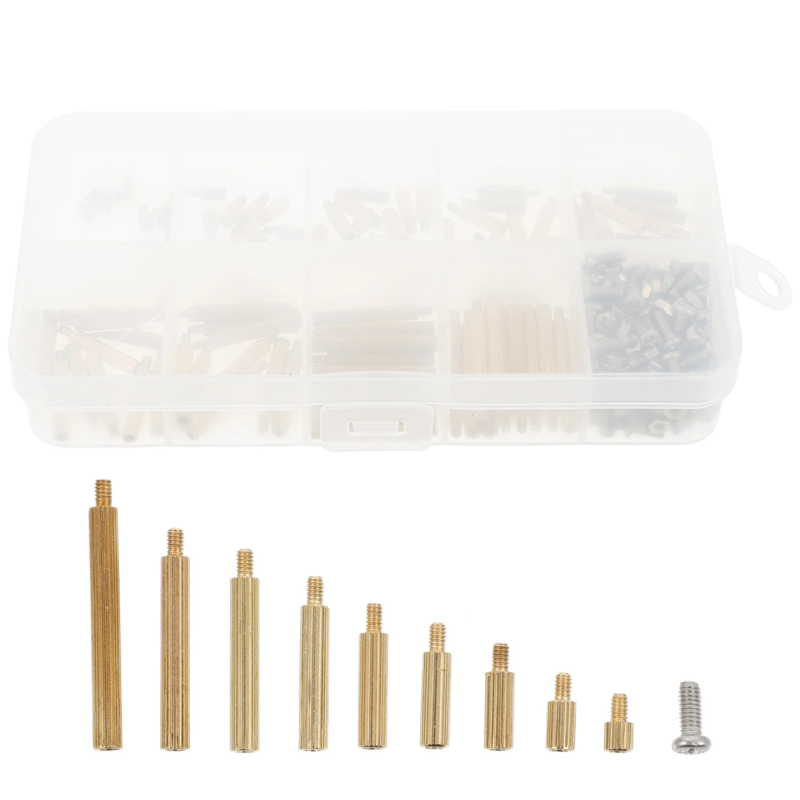 

270Pcs Threaded Nut Connector Single Head Knurled Copper Columns Furniture Screw Barrel Bolts Easy Install Fastener