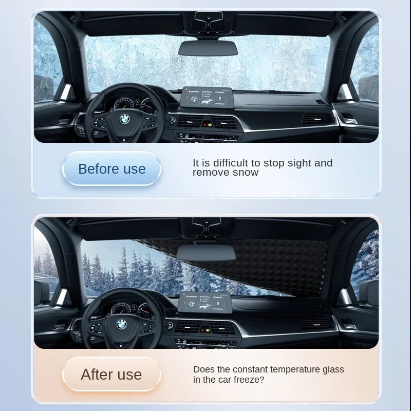 Car snow shield, front windshield cover, antifreeze cover, windshield frost and snow cover snow cloth