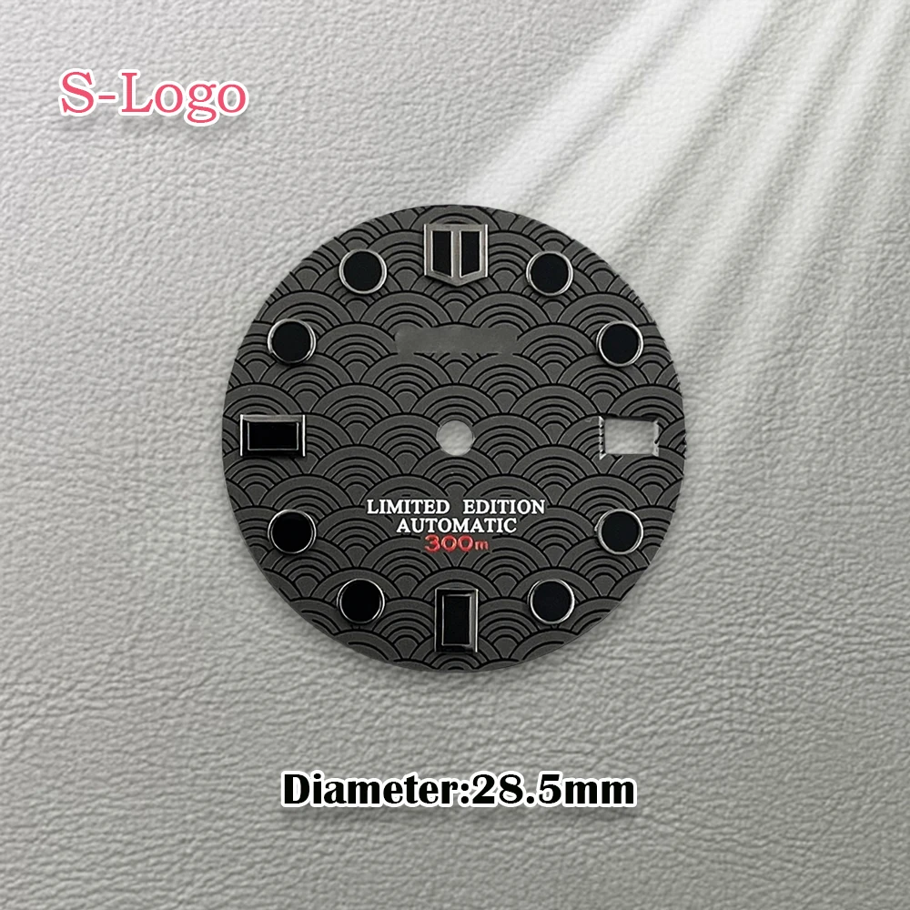 グリーンライトウォッチ改造修理アクセサリー,海波スケール,ロゴ,nh35,日本のムーブメント,28.5mm,nh36