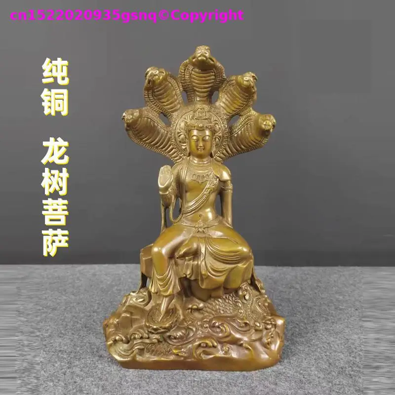 Vintage figure of Buddha bronze Decorative buddha Statue Nagarjuna Bodhisattva buddha statue Buddhist family offer sacrifices