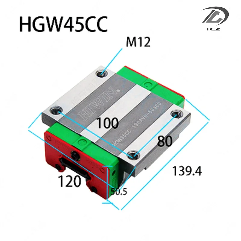 HGW45CC Original near carriage block  guideway slider for  linear guide rail CNC router