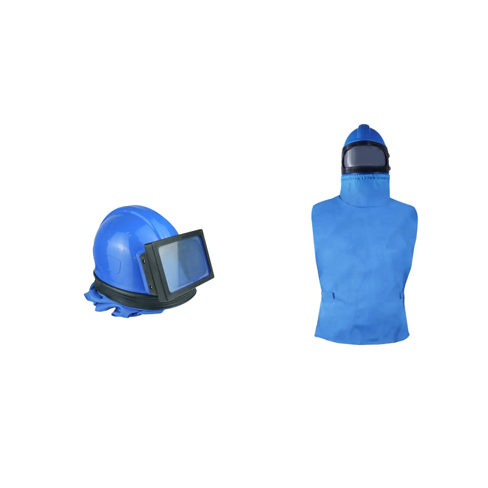 

Sandblast Helmet with Cloak Dustproof Double Layer Lens Design Sandblasting Hood for Grinding Sanding Spraying Work Sandblasting