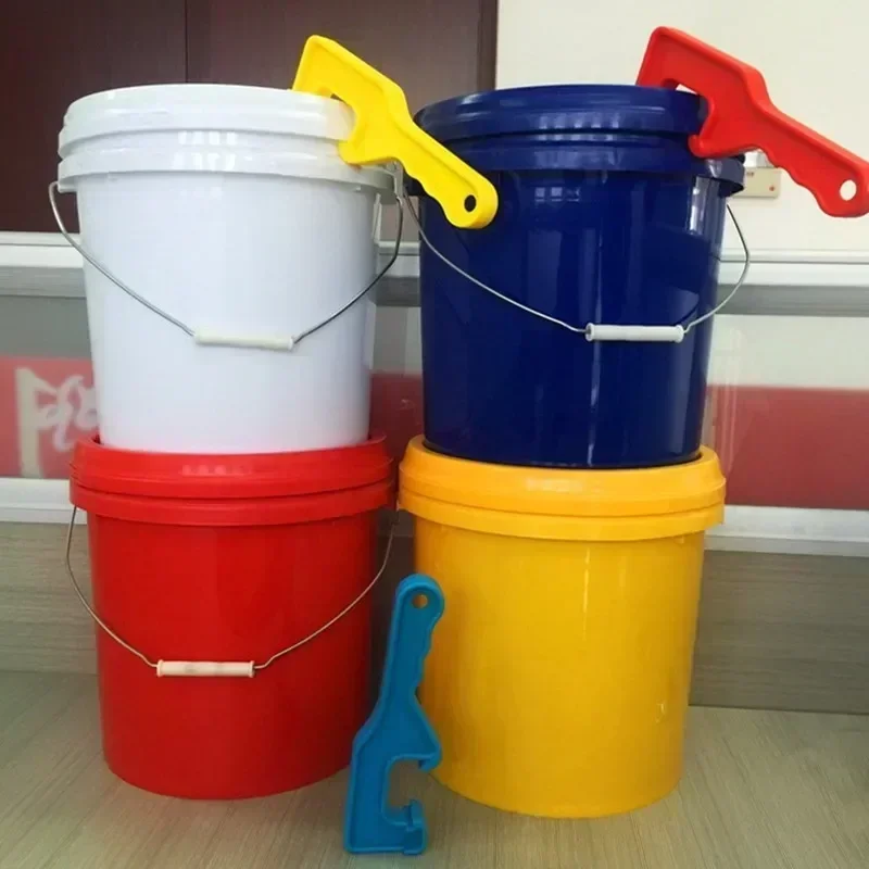 3pcs Plastic Bucket Lid Opener Paint Can Opener Bucket Opener Wrench Tool Lid Remover for Home Industrial Use Yellow/blue/red