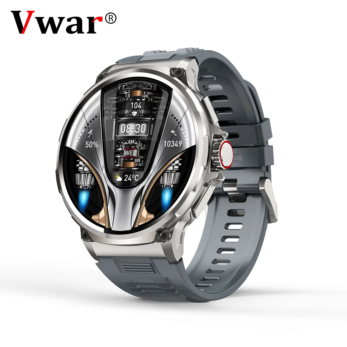 

1.85“ Ultra Screen Vwar V69 Smart Watch Men 710mAh Large Battery Bluetooth Call IP68 Waterproof Sports Smartwatch