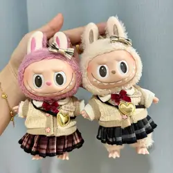 17cm labubu clothes pendant Labubu doll clothes keychain Labubu doll for JK skirt set cute