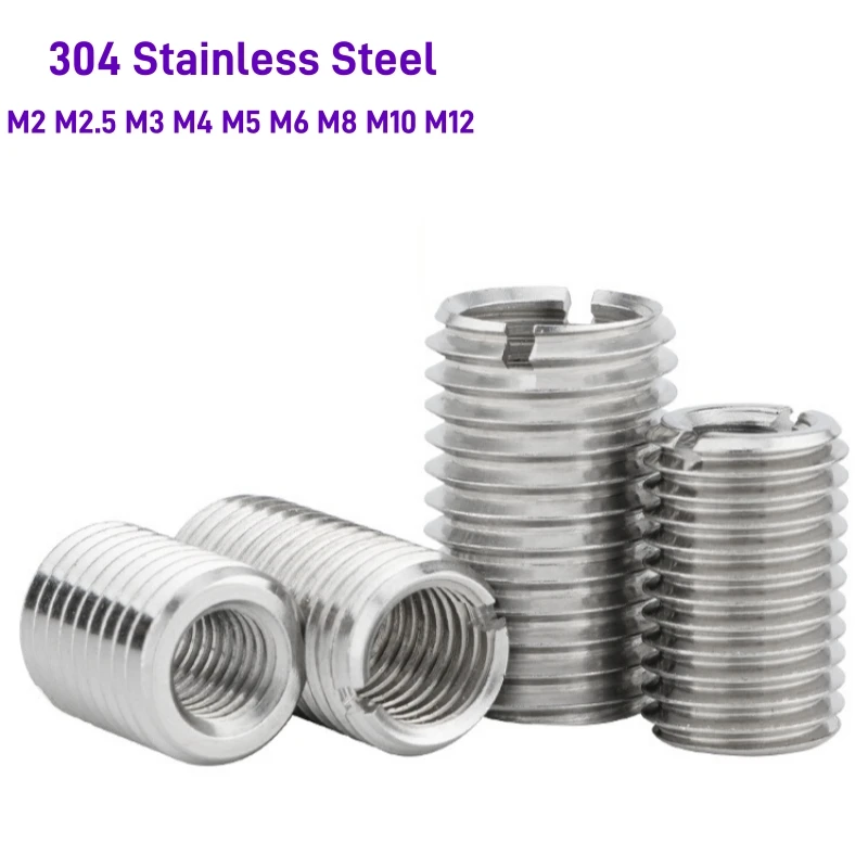 M2M2.5M3M4M5M6M8M10M12 304 A2Stainless Steel Sheath Thread Insert Sleeves Inner Outer Thread Adapter Screw Transfer Reducing Nut