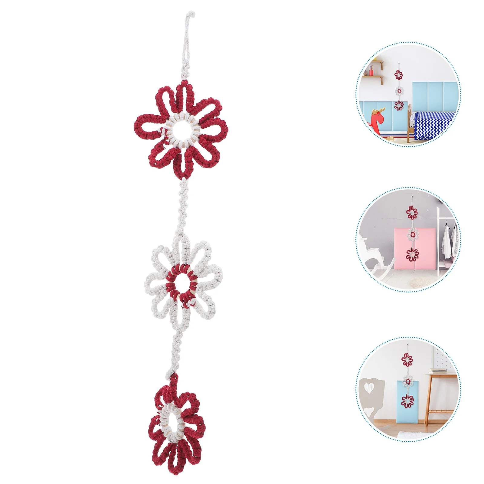 

Colorful Cotton Rope Sunflower Tassel Wall Hanging Handwoven Boho Nursery Kids Room Decorative Tapestry Garland