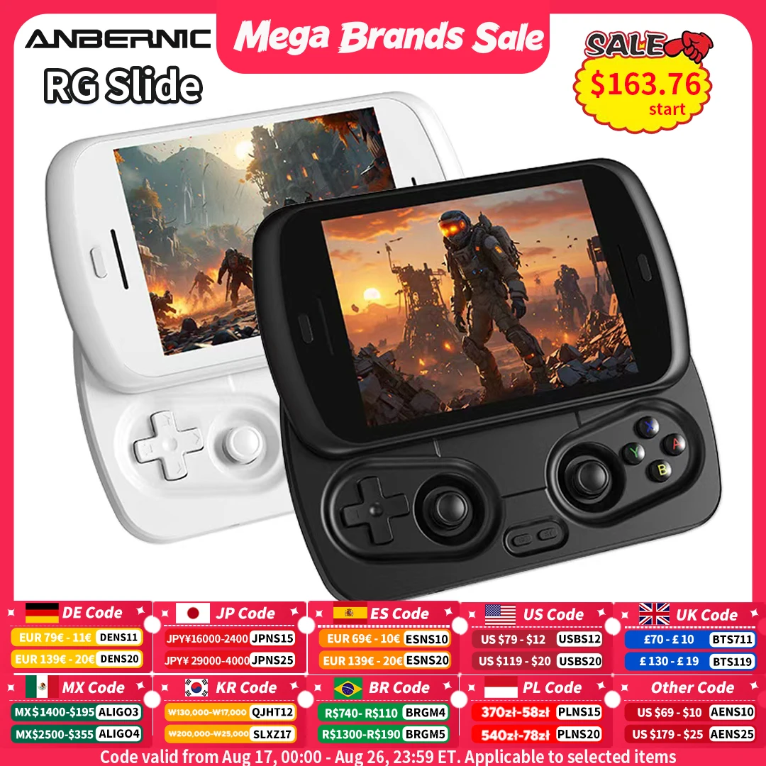 Console de Videogame Portátil ANBERNIC RG Slide com Tela LTPS In-Cell de 4.7", Android, Bateria de 5000mAh, Suporte a WIFI, FOTA e Streaming 1080p-DP