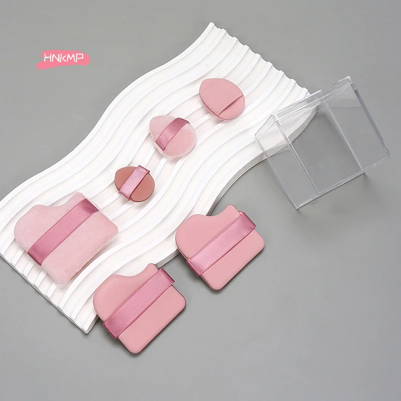 6 قطعة/المجموعة/مجموعة من بودرة الإبهام الصغيرة المنتفخة باللون الوردي الناعم والصديقة للبشرة وسادة هوائية متدفقة للمكياج الجاف والرطب وأحمر الخدود