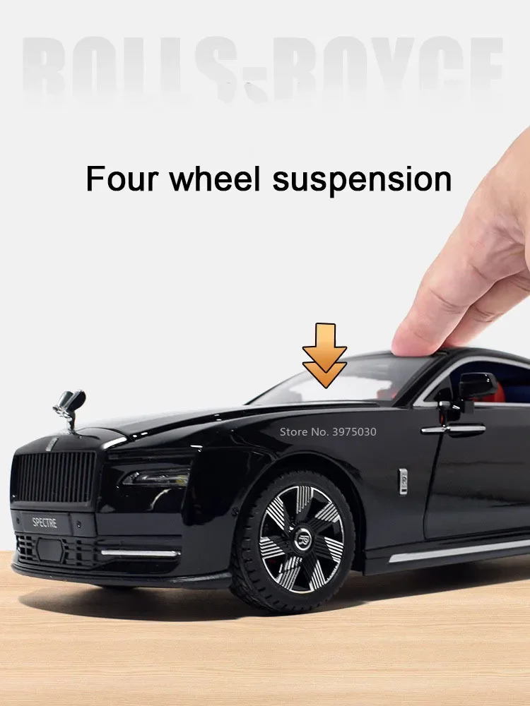 1/24 Pressofuso In Lega Modello di Auto Rolls Royce Spectre Giocattolo di Simulazione Limousine Tirare Indietro Suono Luce Avanzati Giocattoli Decorativi per Il Ragazzo