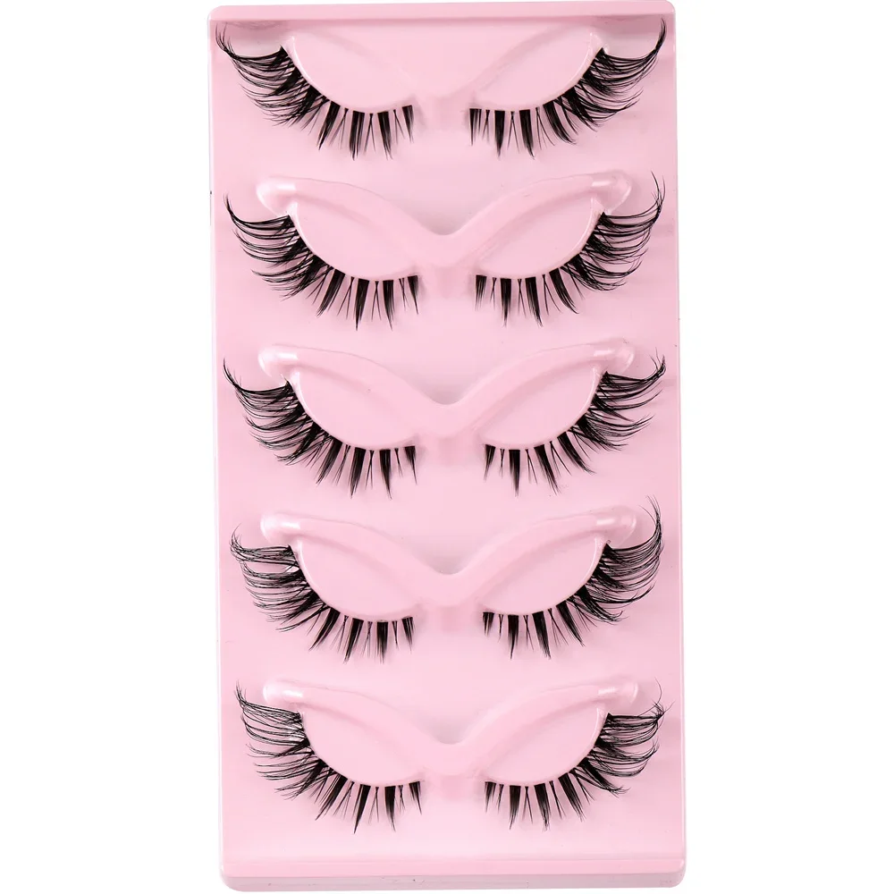 5 Pairs Cat/Fox Eye Effect Dramatic Lashes Dramatic Volume Lashes Extension Makeup 6D Fluffy lashes Faux Mink Eyelashes