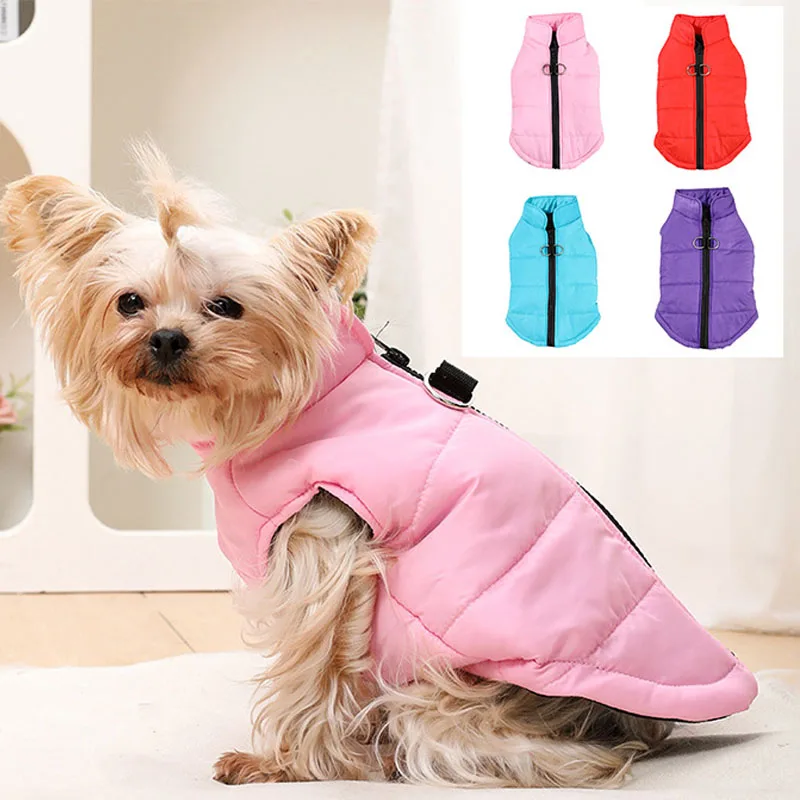

Dog Winter Clothes Warm Pet Zipper Coat Jacket For Small Medium Dogs Dachshund Chihuahua Puppy Padding Harness Vest Jackets XXL