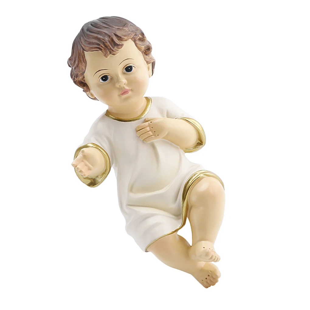 Resin Baby Ornament Exquisite Practical Cute Lovely Little Baby Statue Wear-resistant Household DIY Small Baby Doll Home