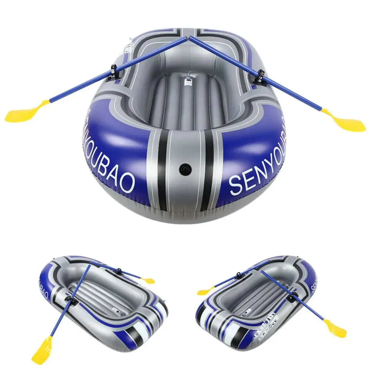 

Portable 1/2 Person Inflatable Kayak Fishing Boat Inflatable Seat Cushion Waterproof Canoe Rowing Air Boat Double Valve Drifting