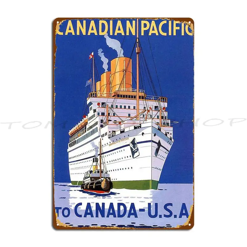 Ocean Liner Empress Of Britannia Metal Sign Vintage Wall Plaque Bar Funny Design Tin Sign Poster