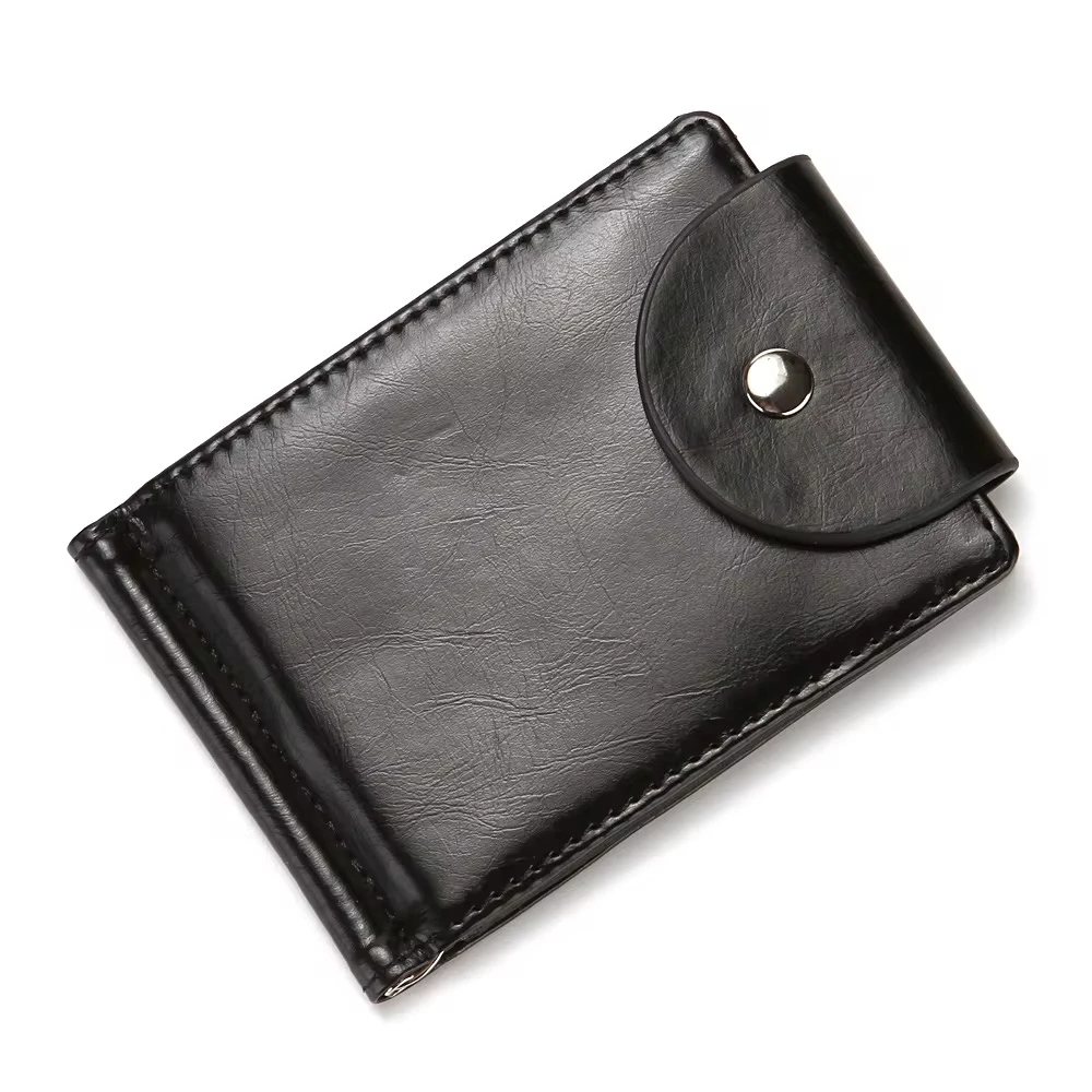 CUIKCA Slim Leather Wallet Coin Bag Money Clip Card Cases Zipper Women Men Pull Type ID Credit Holders Hasp